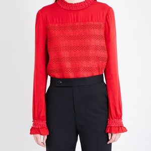 MAJE Lava Rouge Blouse - with under slip - size 2